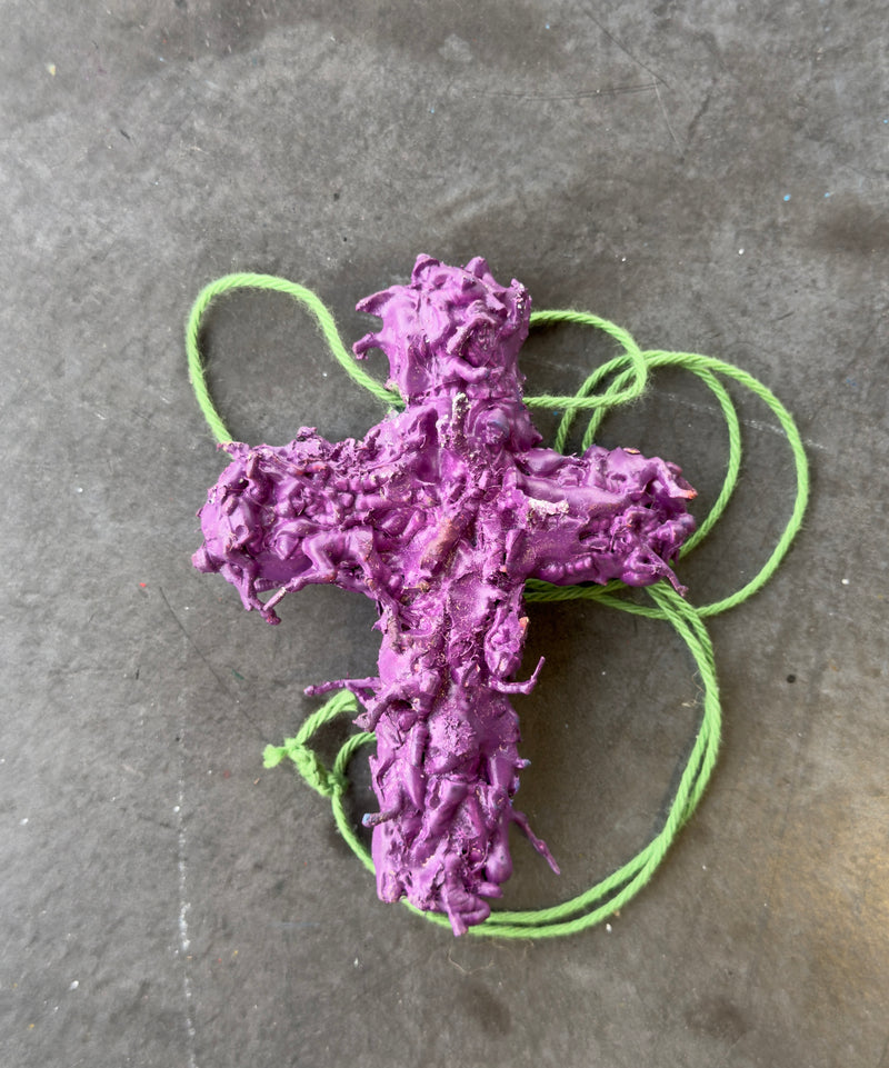 LAVENDER SOLDIERS CROSS NECKLACE