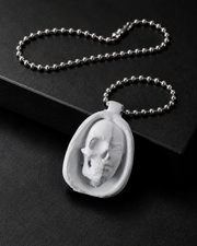 DOLLS SKULL HEAD NECKLACE (WHITE)