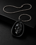 DOLLS SKULL HEAD NECKLACE (BLACK) — création SVHAINE ALVAREZ — vue 1