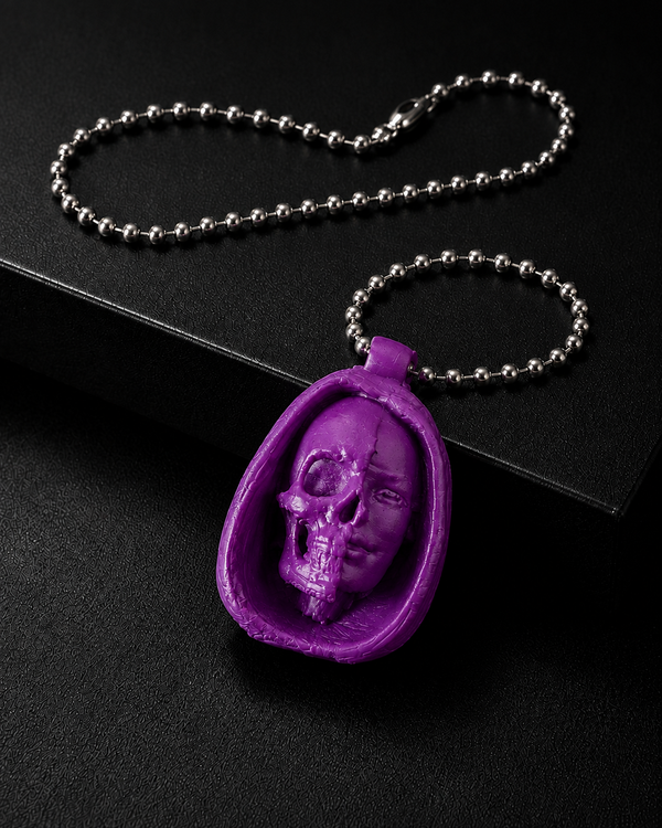 DOLLS SKULL HEAD NECKLACE (PURPLE) — création SVHAINE ALVAREZ — vue 1