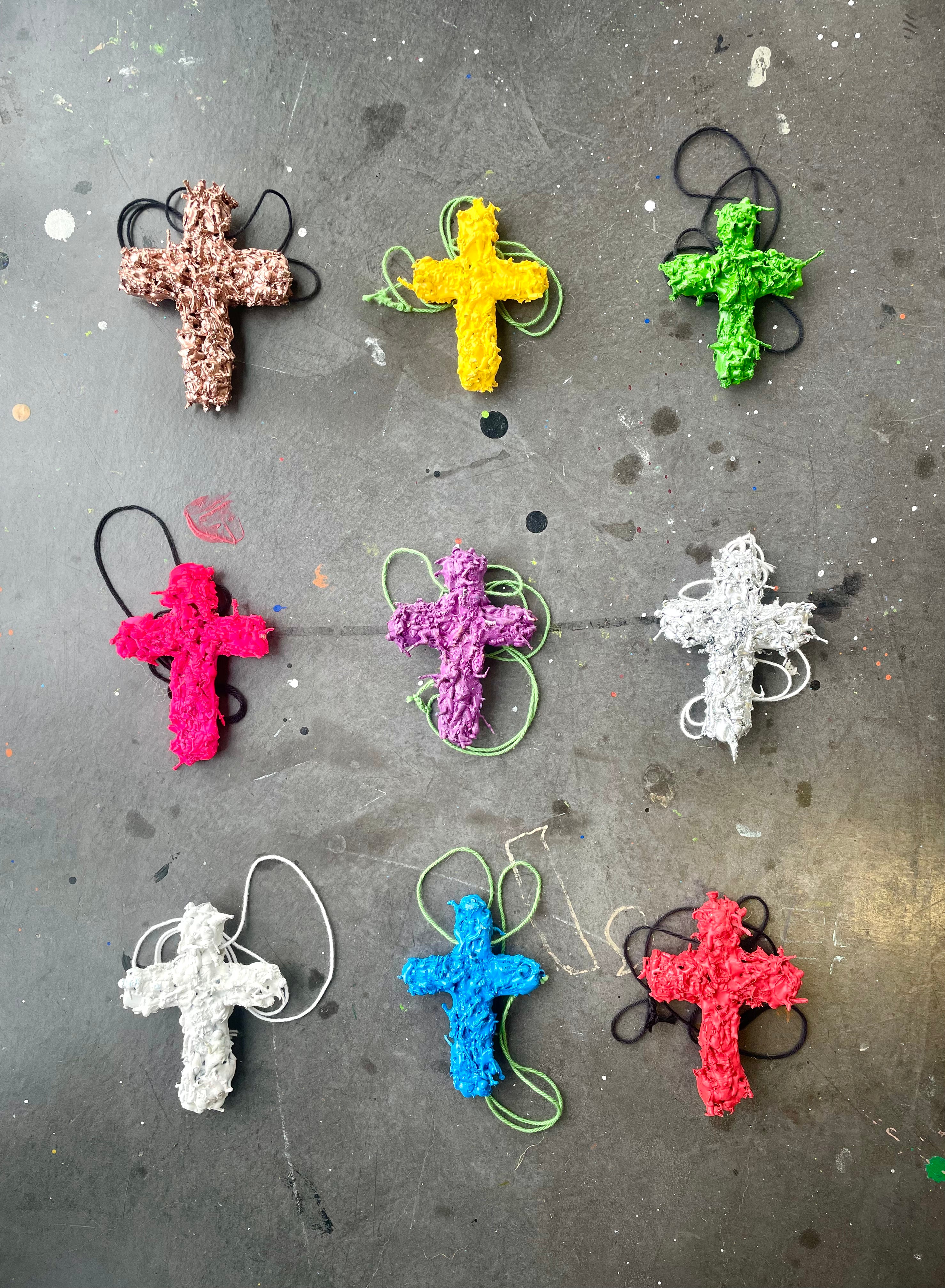 HONEY SOLDIERS CROSS NECKLACE