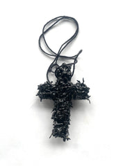NECKLACE OBSIDIAN CROSS