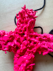NECKLACE PINK CROSS (HANDMADE)