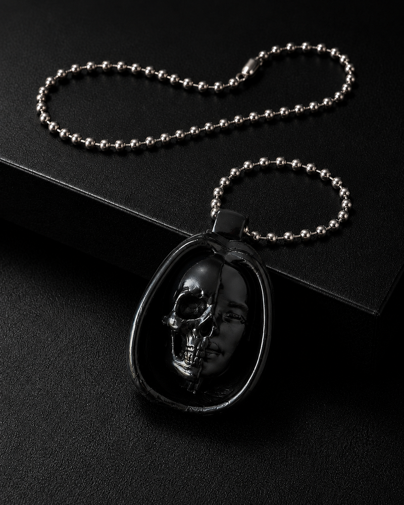 COLLAR DE CABEZA DE CALAVERA DE MUÑECA (NEGRO)