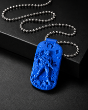 SOLDIERS NECKLACE (blue) — création SVHAINE ALVAREZ — vue 1
